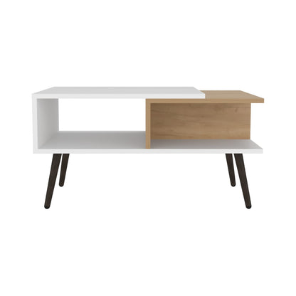 Modern Engineered Wood Coffee Table with Natural Finish for Living Rooms