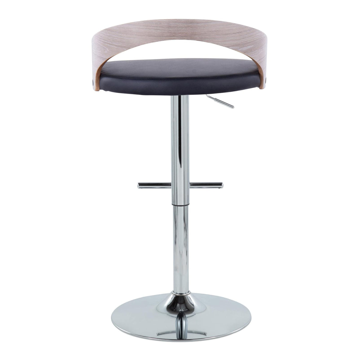 Black Faux Leather Dining Barstool Set for Kitchen Counter Seating