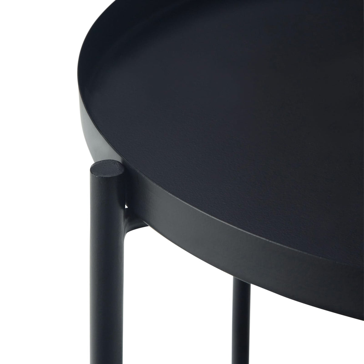 Black Metal End Table - 16.9 x 16.9 Inches