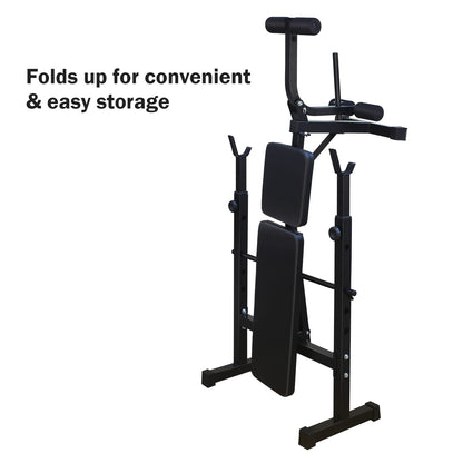 Black Iron Olympic Weight Bench - Adjustable & Foldable