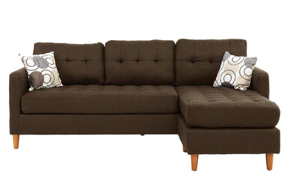 Chocolate L-Shaped Sectional Sofa - Modern Design for Living Room