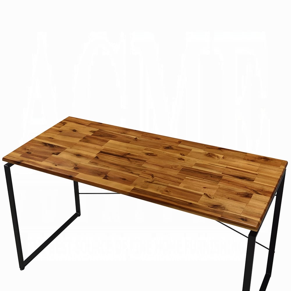 Metal Frame Writing Desk - Black & Oak Finish | Home Office Desk