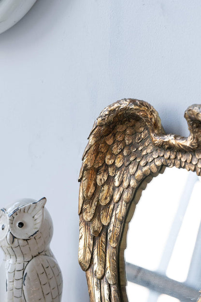 22" x 16" Golden Wing Accent Mirror - Resin Wall Decor