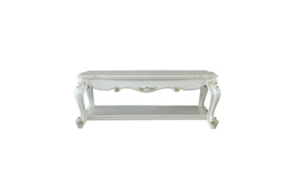Antique Pearl Coffee Table with Bottom Shelf for Living Room