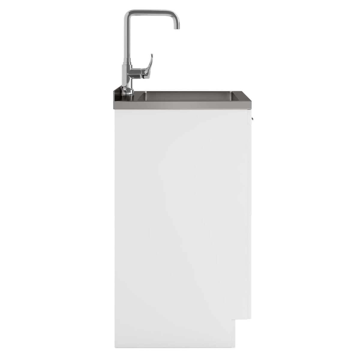 Murphy Laundry Cabinet - White | 24" Storage & Stainless Sink