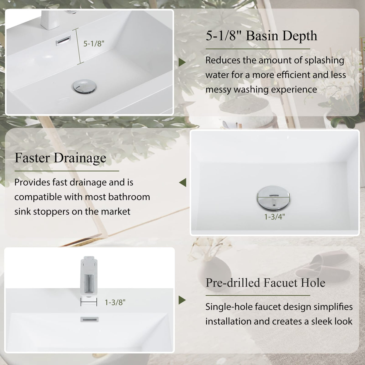 Glossy White Bathroom Vanity - 60" Wall Mounted Storage