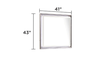 Modern White Wood Mirror with LED Lighting and Diamond Frame for Bathroom Renovation