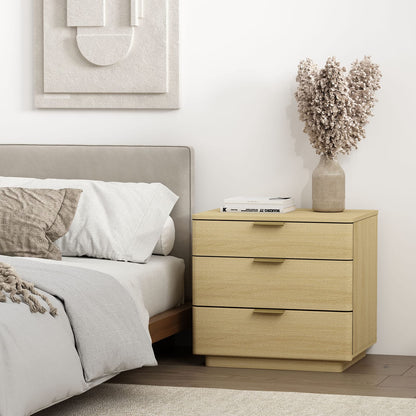 Natural Oak Nightstand - 26" Modern Design for Bedroom