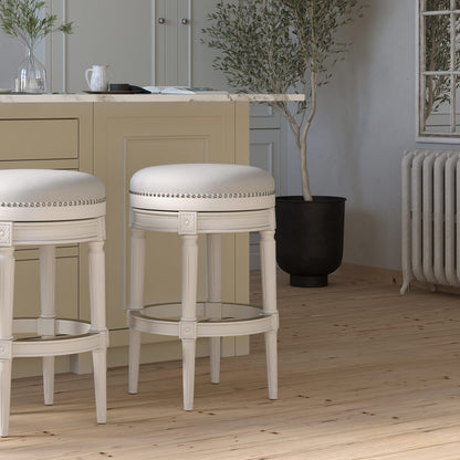 White Wood Bar Stool 31 Inch - Kitchen Island Seating