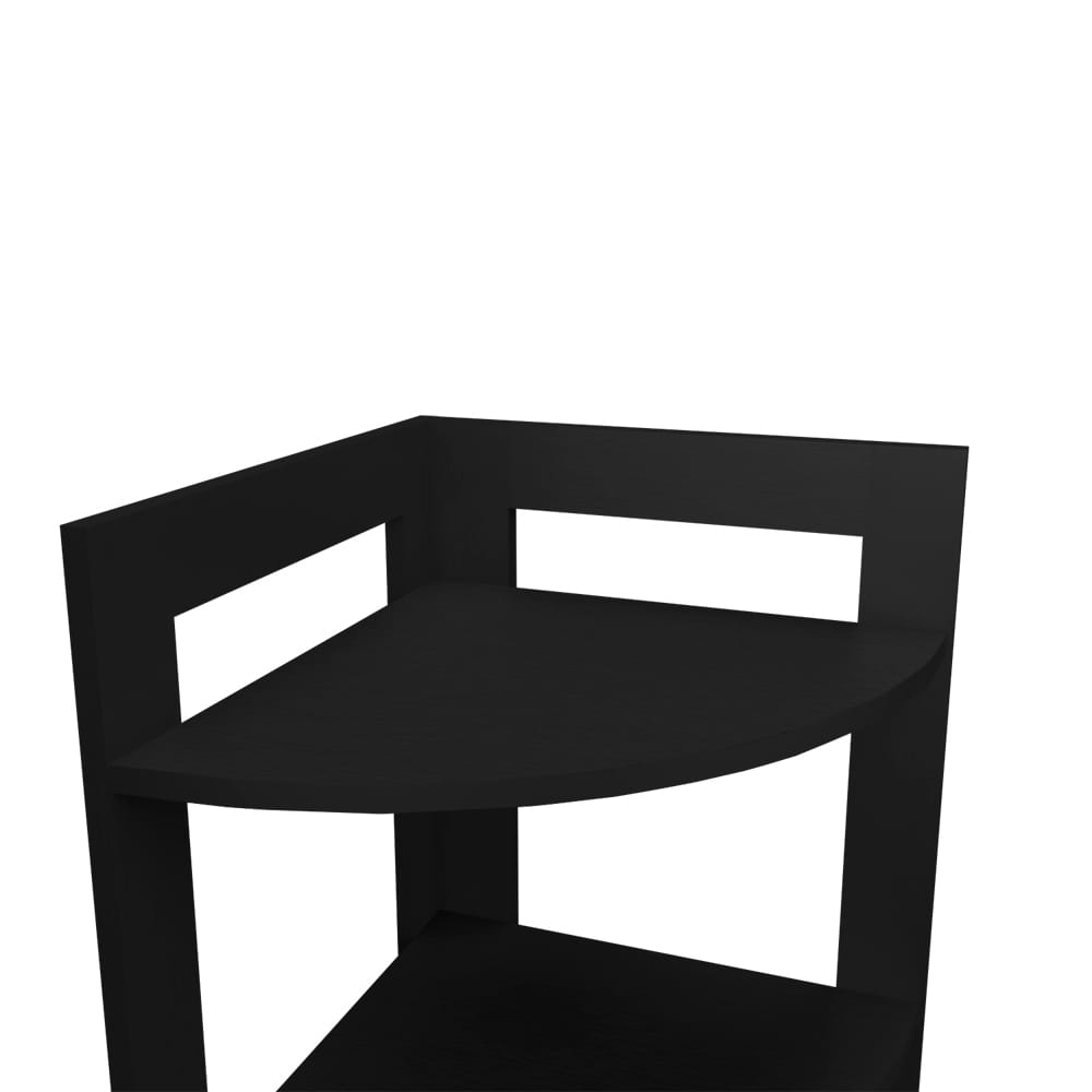 Black Three-Tier Corner Table - Living Room Storage