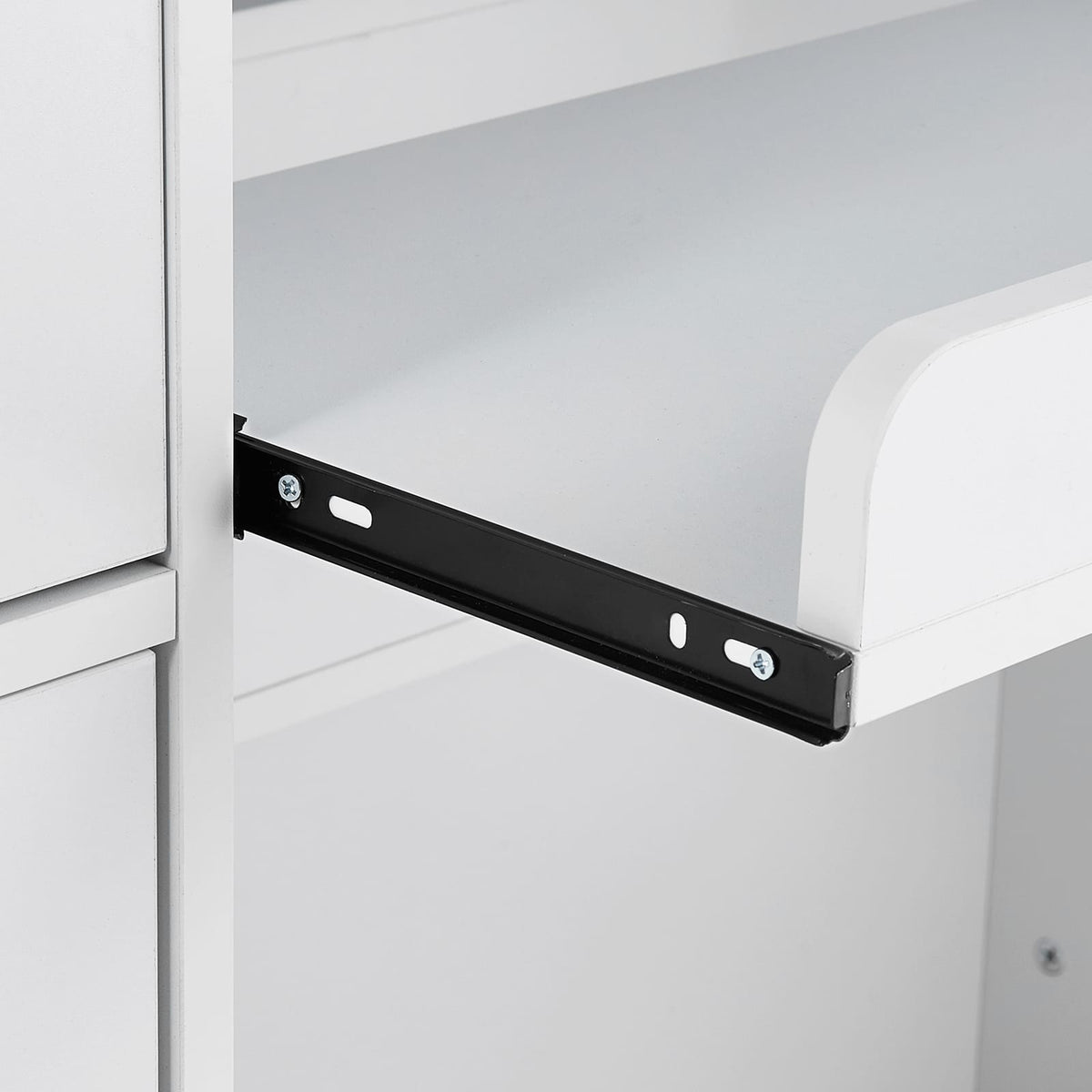 47 Inch White Fiberboard Reception Desk with LED Light