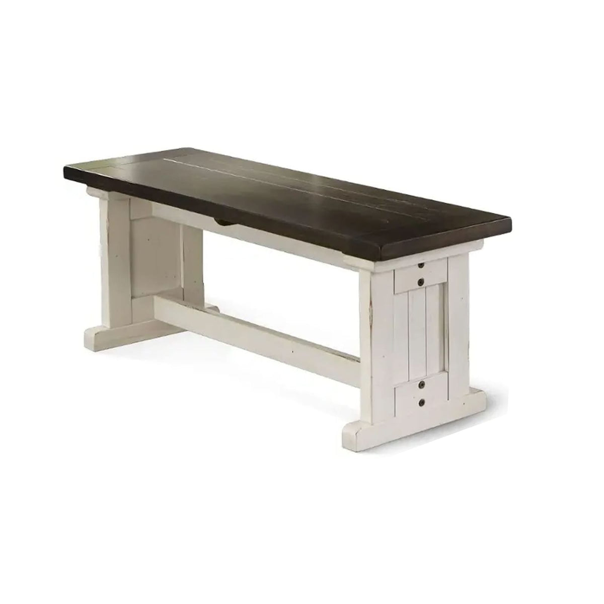 Rustic Mahogany Side Bench for Dining Room Storage