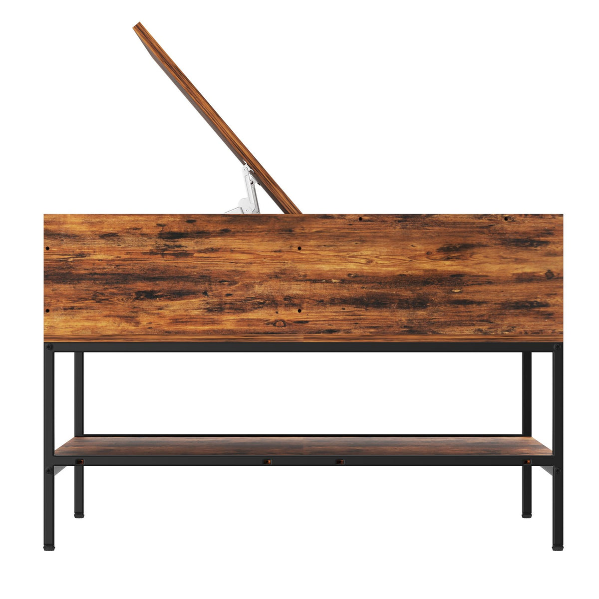 Black Brown Farmhouse Coffee Table with Storage