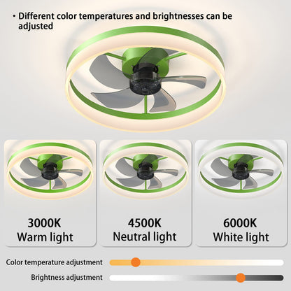 Modern Green Ceiling Fan with Lights - ABS Finish
