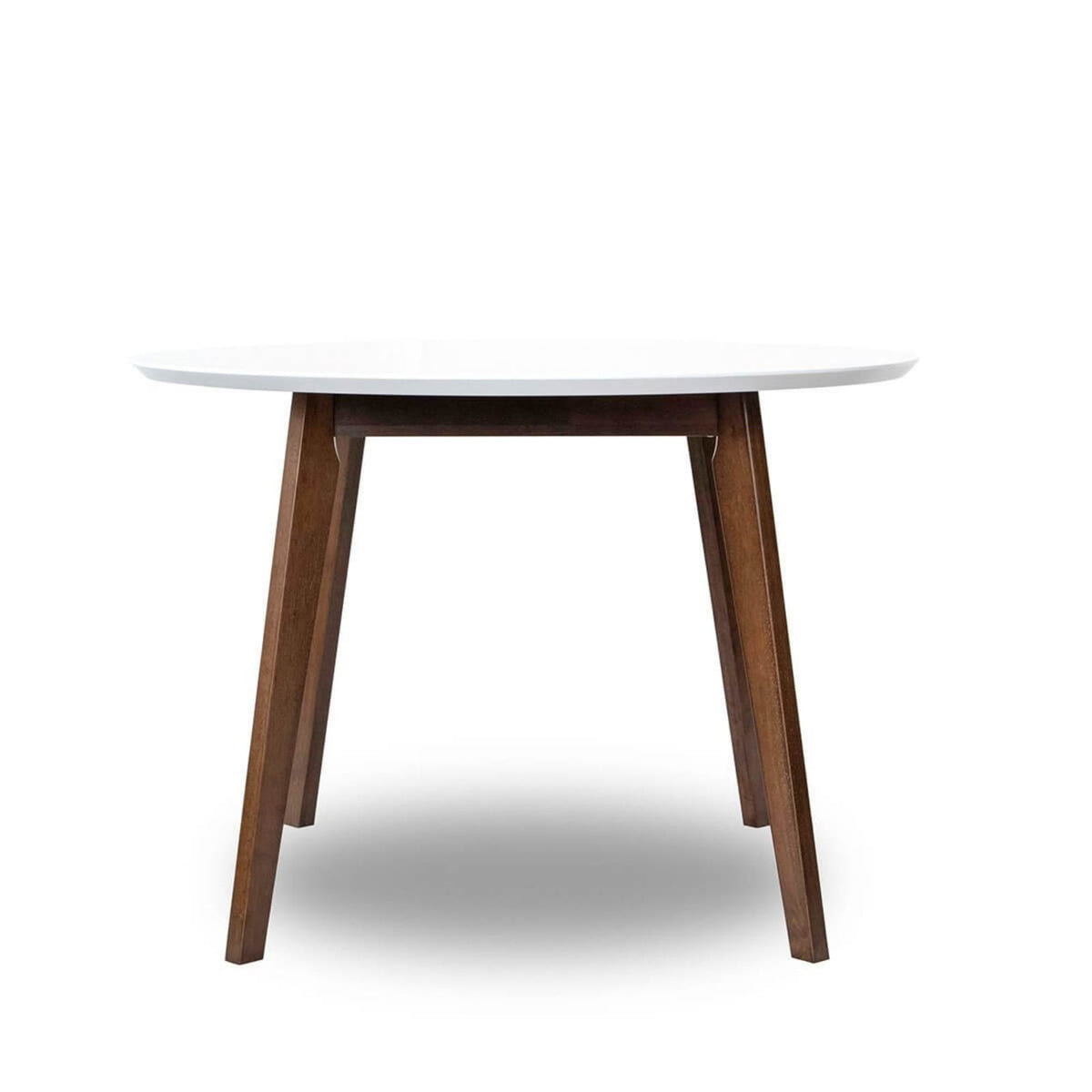 Alina Dining Table - Brown, White Mid-Century Modern 43" Oval