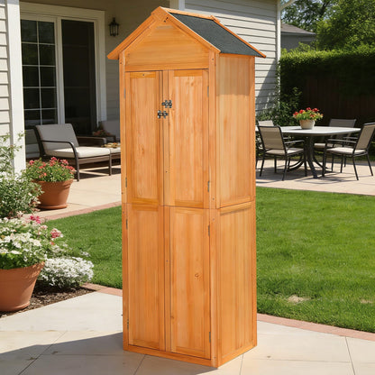Gold Brown Waterproof Garden Shed for Outdoor Tool and Pool Storage