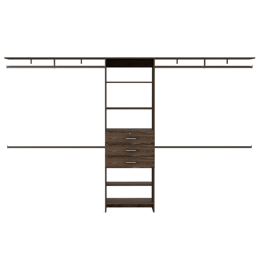 Black & Dark Walnut Bedroom Storage System - Full & Half Size