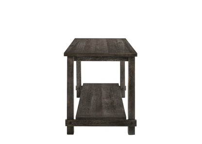 Gray Counter Height Dining Table with Storage Shelf