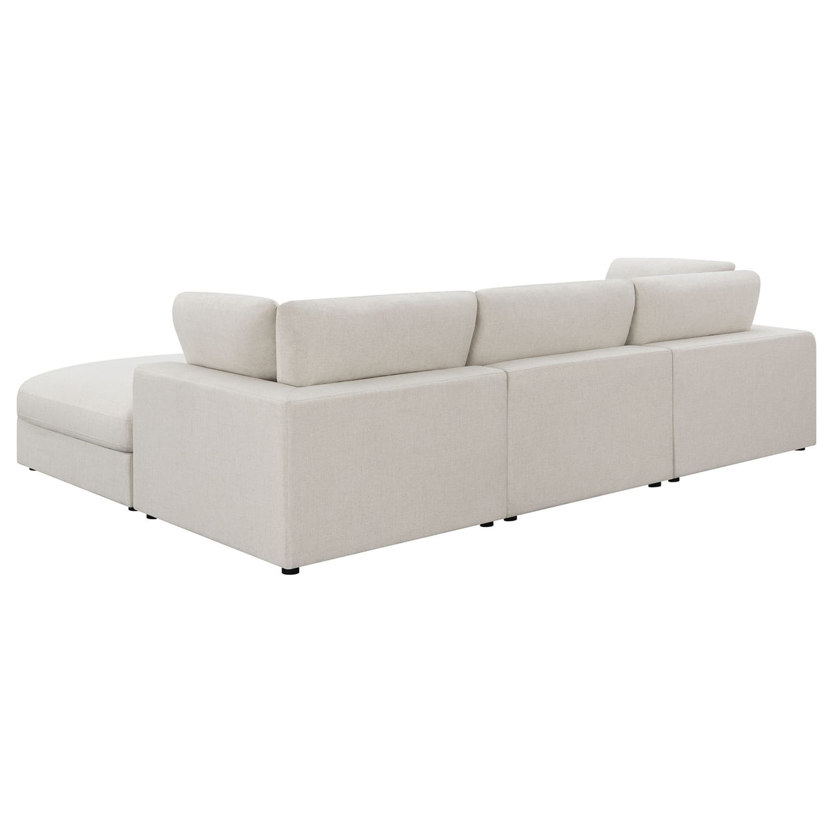 120" Beige Upholstered L-Shaped Sectional Sofa - 4 Seats for Living Room