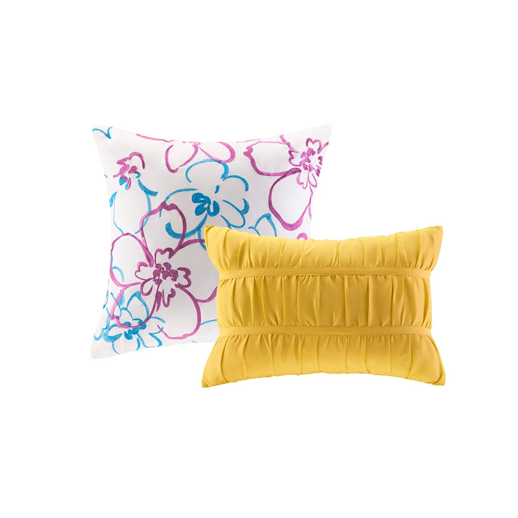 Full/Queen Blue Floral Comforter Set
