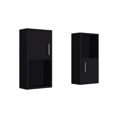 Black Freestanding Bathroom Storage Cabinet - 23.6"H