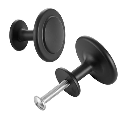 Black Zinc Drawer Knobs - 30 Pack Cabinet Pulls & Handles