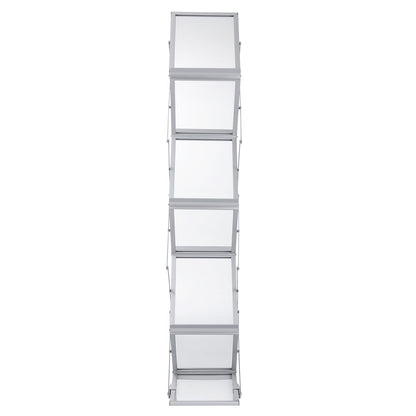 Silver Aluminum Brochure Display Rack with Carrying Bag for Office for Living Room