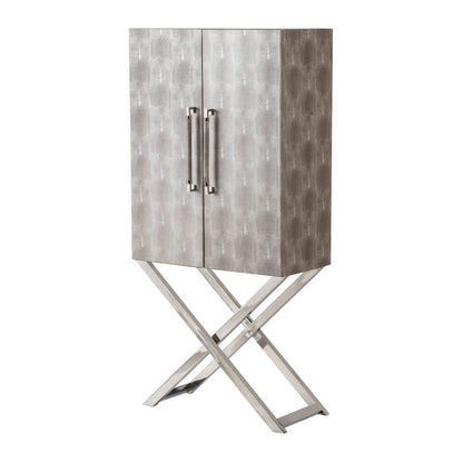 Silver PU Bedroom Cabinet - 27.6" Wide