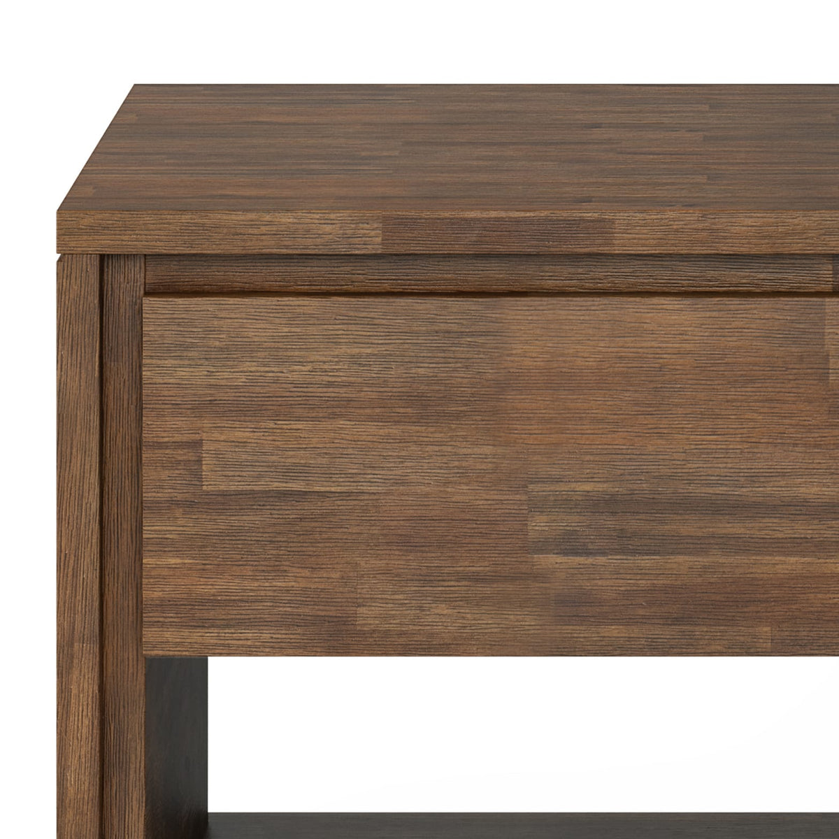 Dark Brown Acacia Wood End Table - 22" Square for Living Room