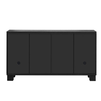 Black MDF Sideboard Buffet Cabinet - 60" Storage Server