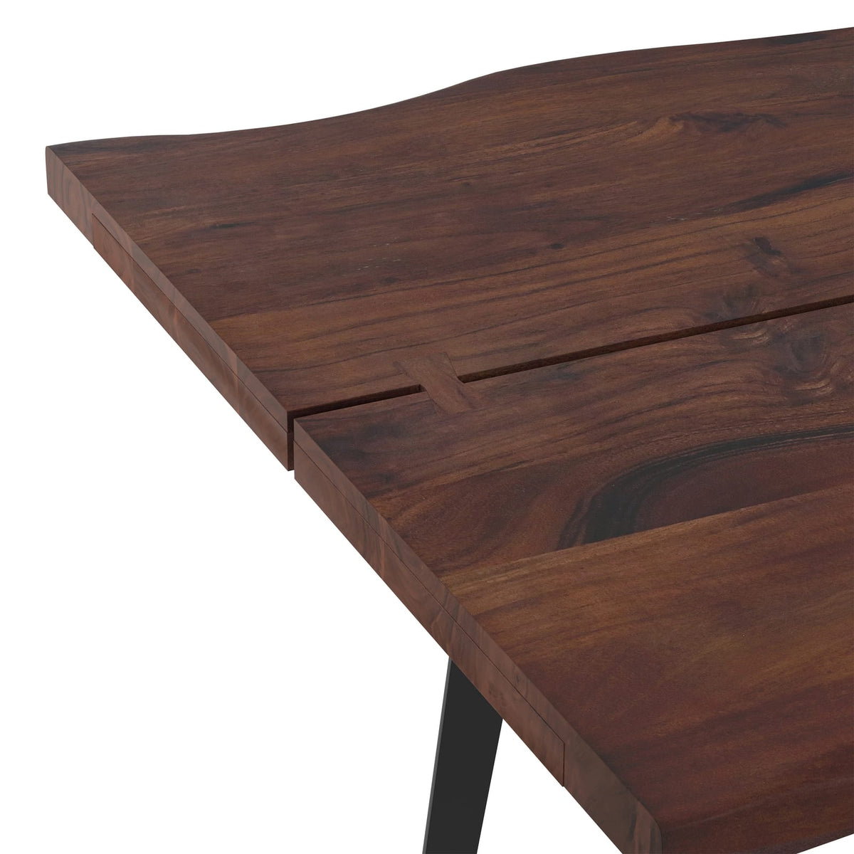 Walnut Industrial Dining Table, 72x36 inch Wood