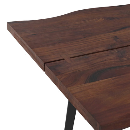 Walnut Industrial Dining Table, 72x36 inch Wood