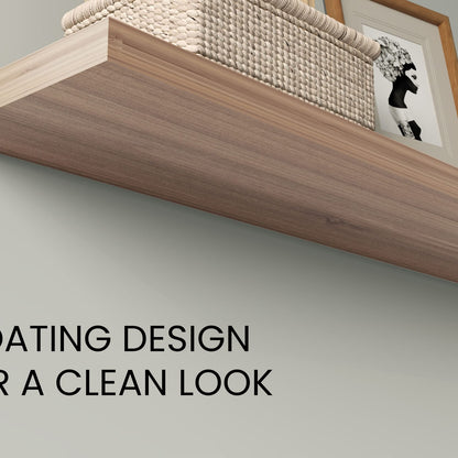 Walnut Engineered Wood Shelves - 9.8" W x 47.3" H