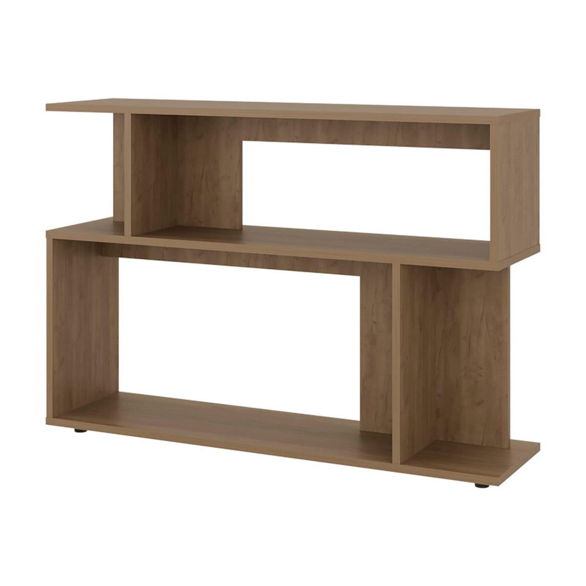Oak Particle Board Open Design Shelf Table for Living Room Storage