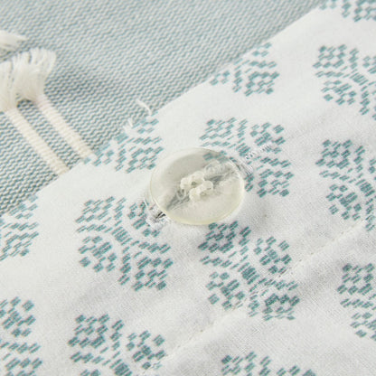 Queen Cotton Blue Duvet Cover Set - 3 Piece