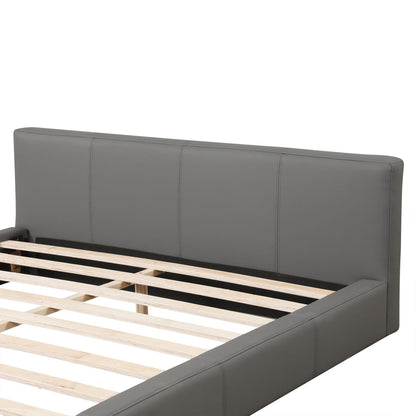 Stylish Gray Upholstered King Bed - Box Spring Not Required