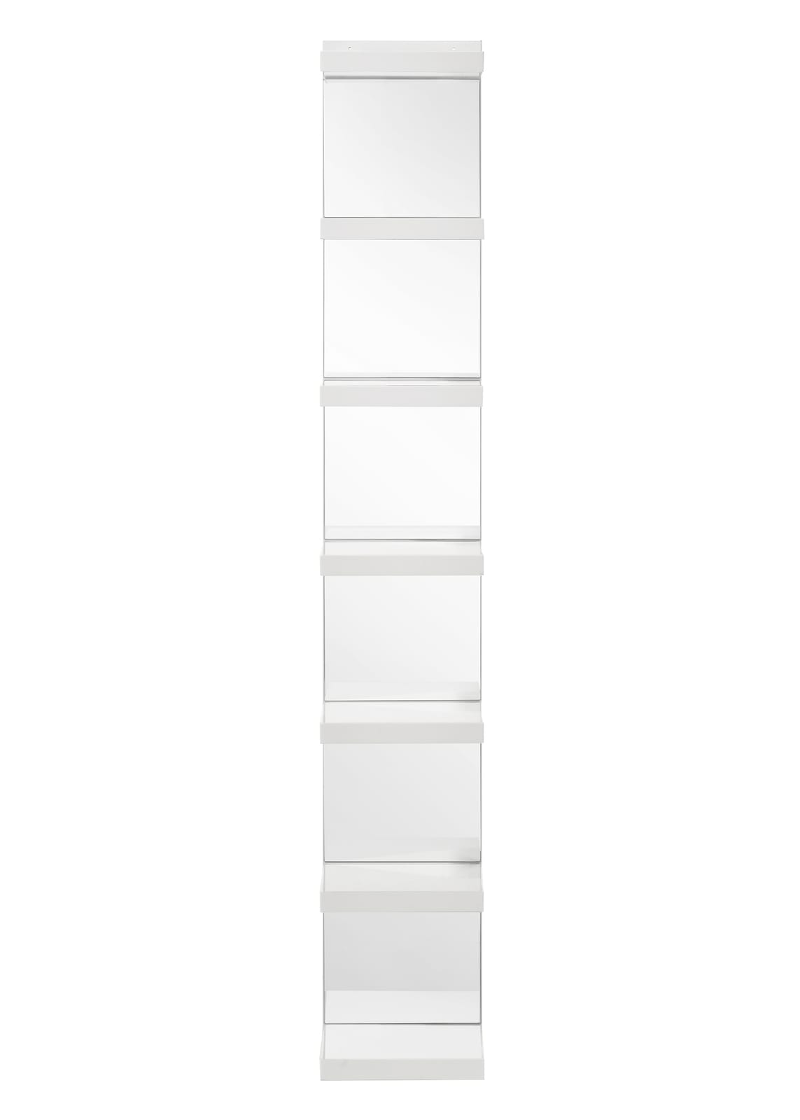 Glam White Open Shelving Rack - 7 Shelf Media Unit