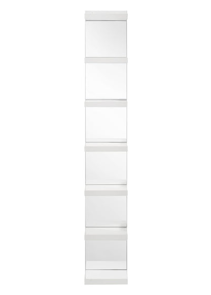 Glam White Open Shelving Rack - 7 Shelf Media Unit