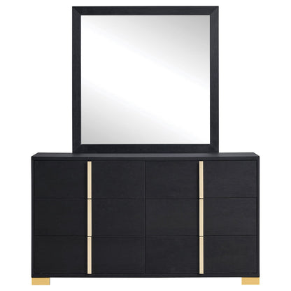 Black 6-Drawer Dresser Bedroom Storage