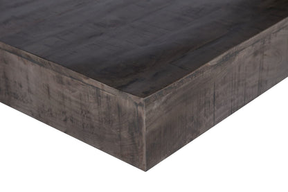 Charcoal Finish Solid Wood Low Profile Rough Coffee Table - 47.24" x 47.24"