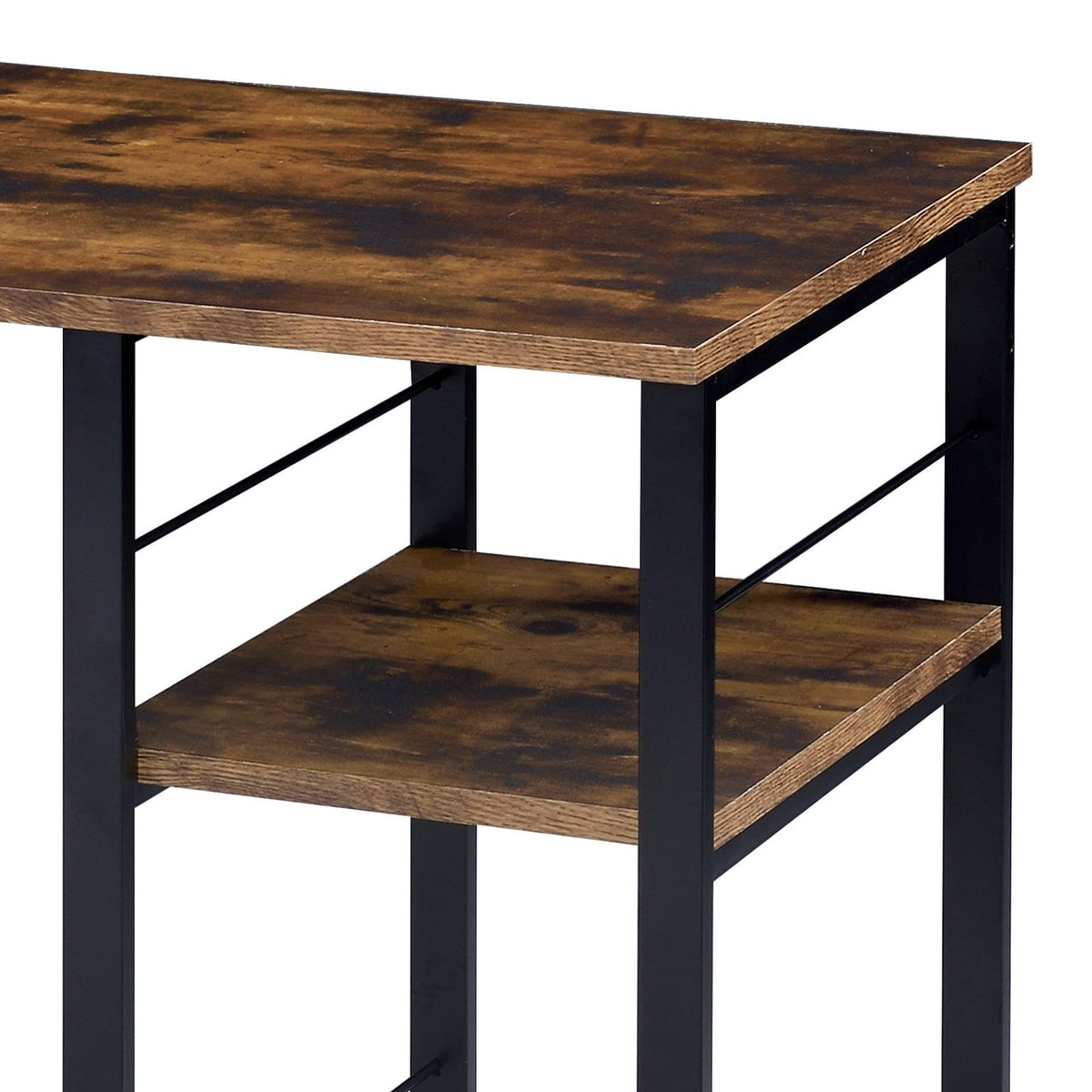 Black Brown Writing Desk with Shelves - Office Desk