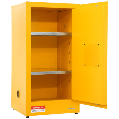 Yellow Steel Flammable Storage Cabinet with Adjustable Shelves