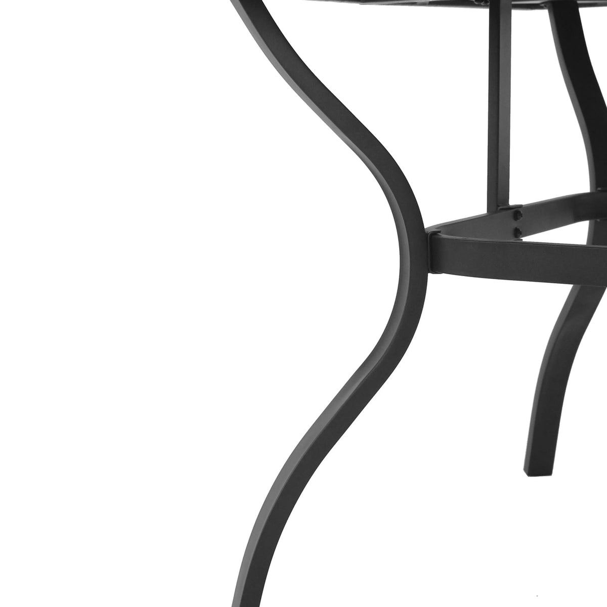 Natural Farmhouse Dining Table - Metal Desk with Umbrella Hole, 37"