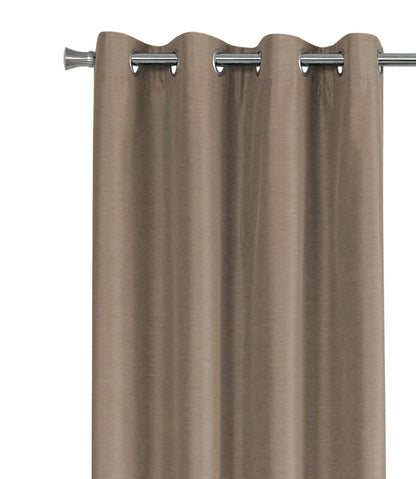 2 Panels Brown Blackout Curtains Grommets 84"L Polyester