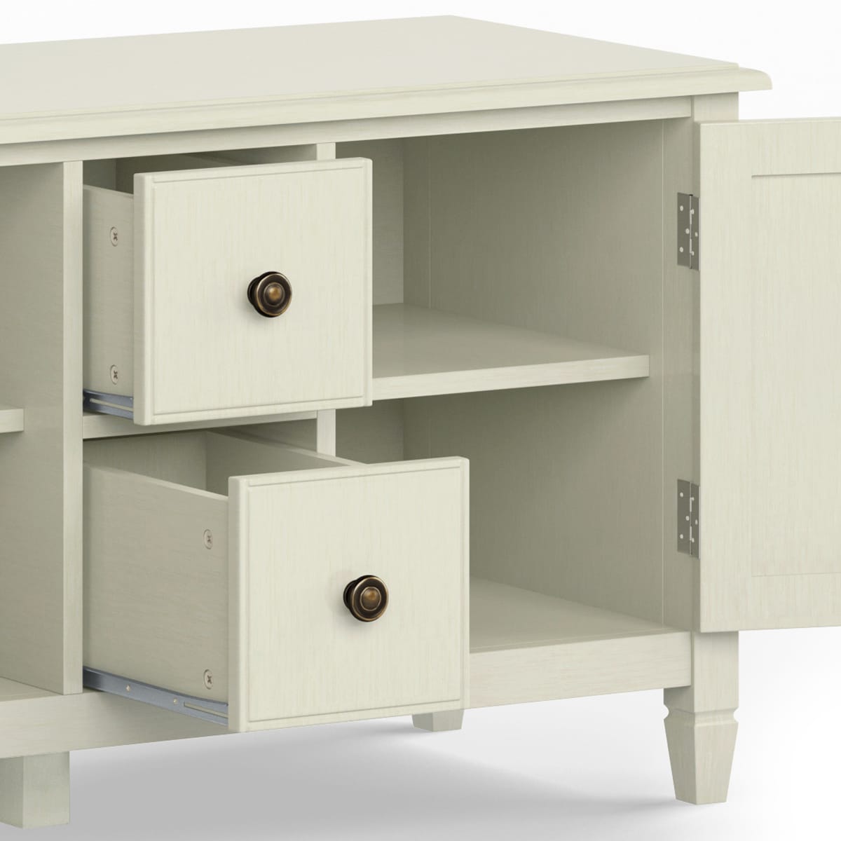 Connaught 72 Inch Solid Wood TV Stand - Antique White