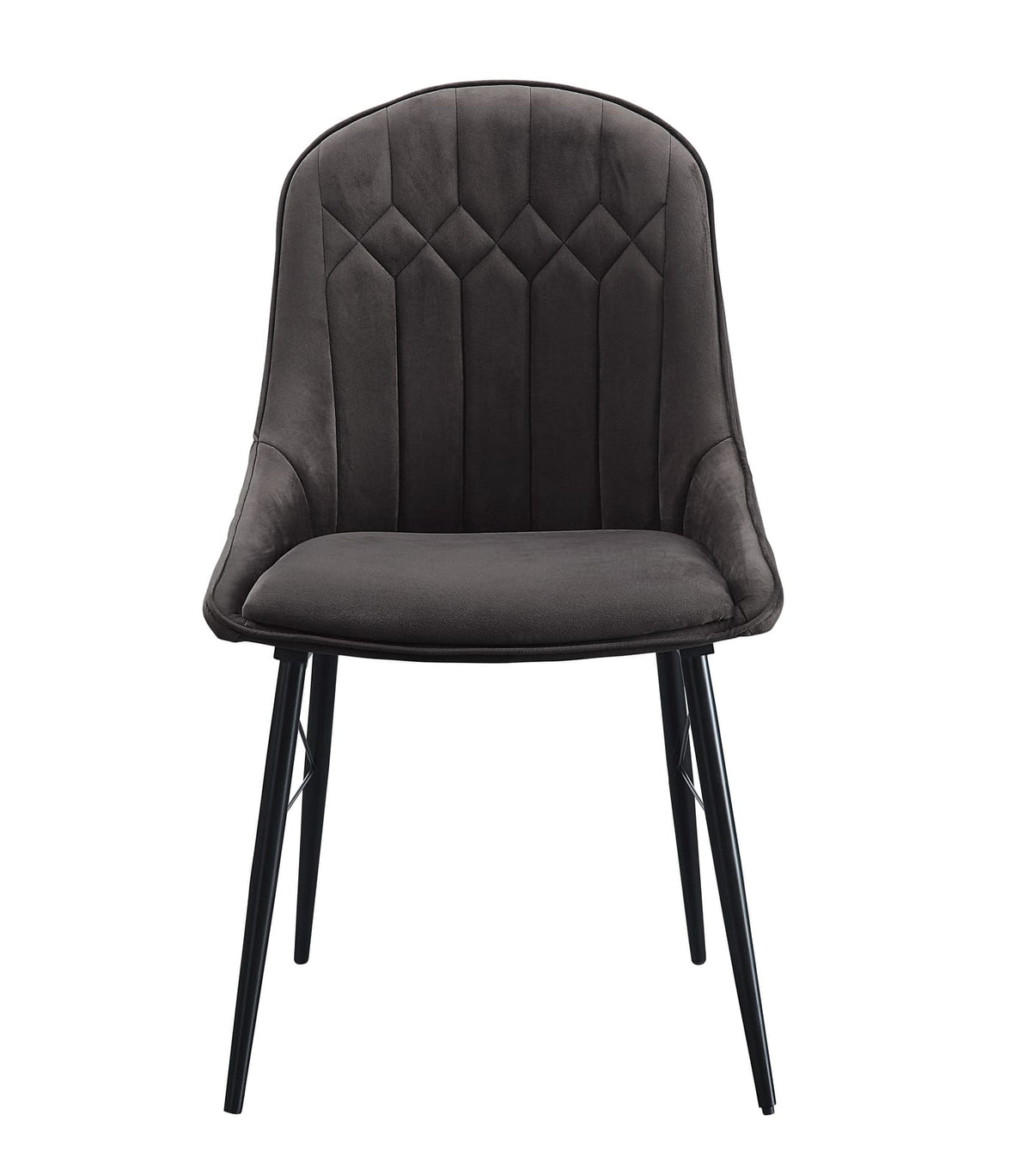 Dark Gray Fabric Dining Chairs Set of 2