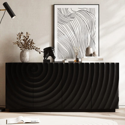 Black Buffet Cabinet - 59" Storage Sideboard for Dining Room