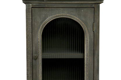 Living Room Black & Gray Farmhouse Accent Chest Tall Narrow Storage Cabinet for