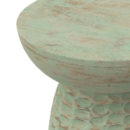 Boyd 13 Inch Accent Table - Green Wood Design for Living Room
