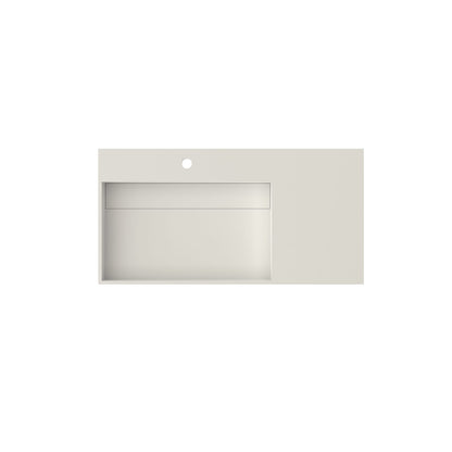 Matte White Solid Surface Bathroom Vanity Upgrade for Renovation